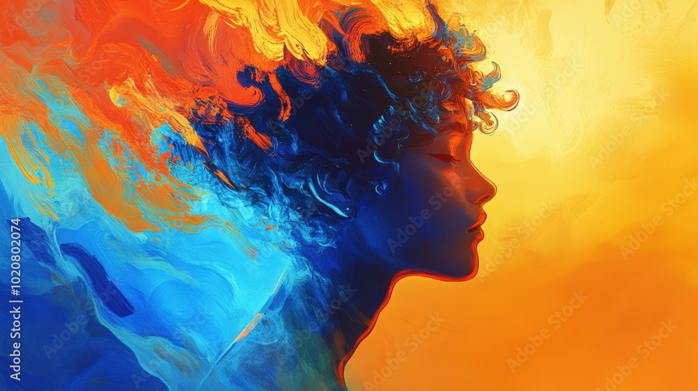 vibrant abstract portrait of a person vibrant abstract portrait of a person