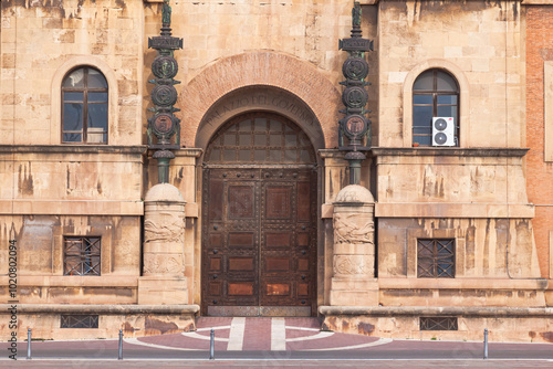 Facade of the government building in Taranto Italy.