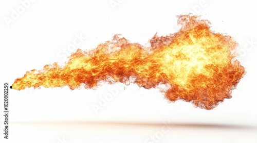 A Stream of Fire Erupting From a Nozzle, Forming a Fiery Ball