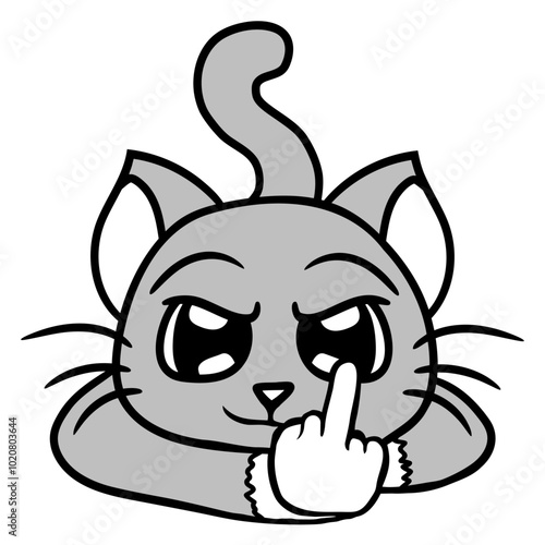Cat Evil Insult Shows Middle Finger Middlefinger Evil Bad Boy Mean Pet Cheeky