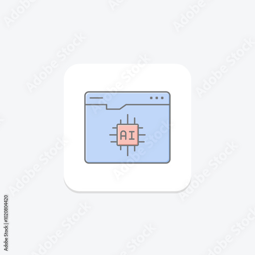 AI Optimization lineal color icon , vector, pixel perfect, illustrator file