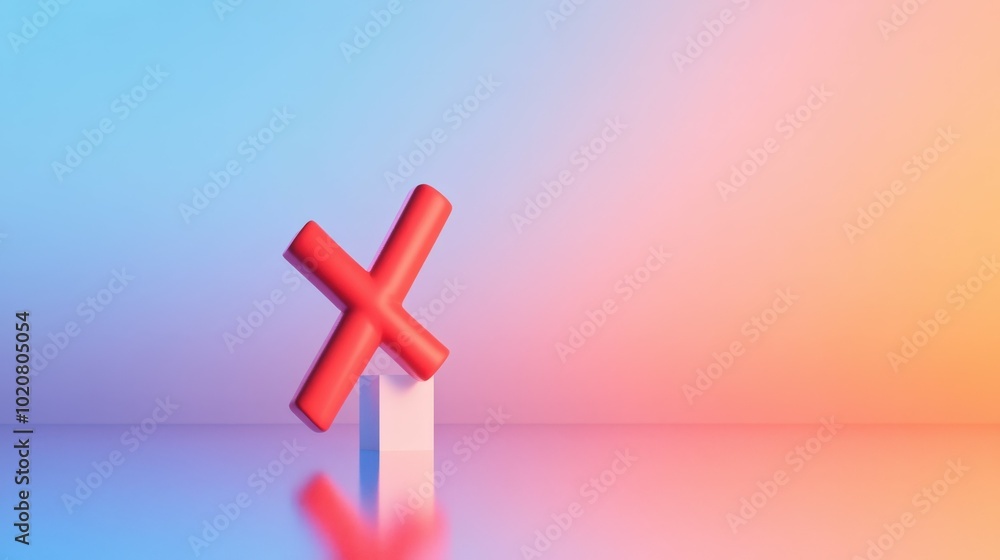 Obraz premium red x mark on abstract background