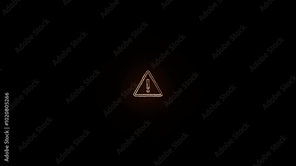 Neon exclamation mark animation. Black background 4k video. Neon exclamation mark animation. Black background 4k video.