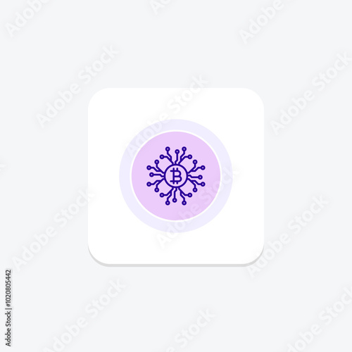 AI in Cryptocurrency color circle icon , vector, pixel perfect, illustrator file