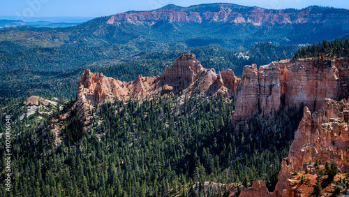 Hoodoos, Mountains and Forest