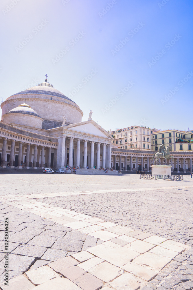 Obraz premium view of famous Piazza del Plebiscito, Naples Italy