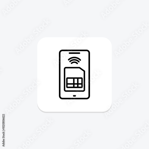 Embedded Sim line icon , vector, pixel perfect, illustrator file