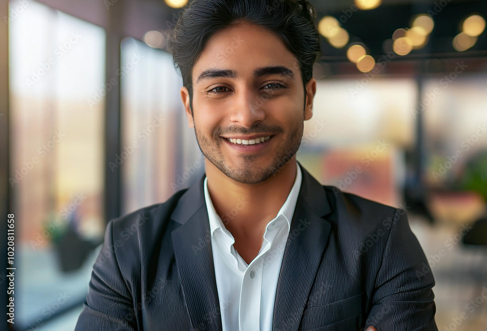 Portrait of a young businessman in his office Portrait of a young businessman in his office