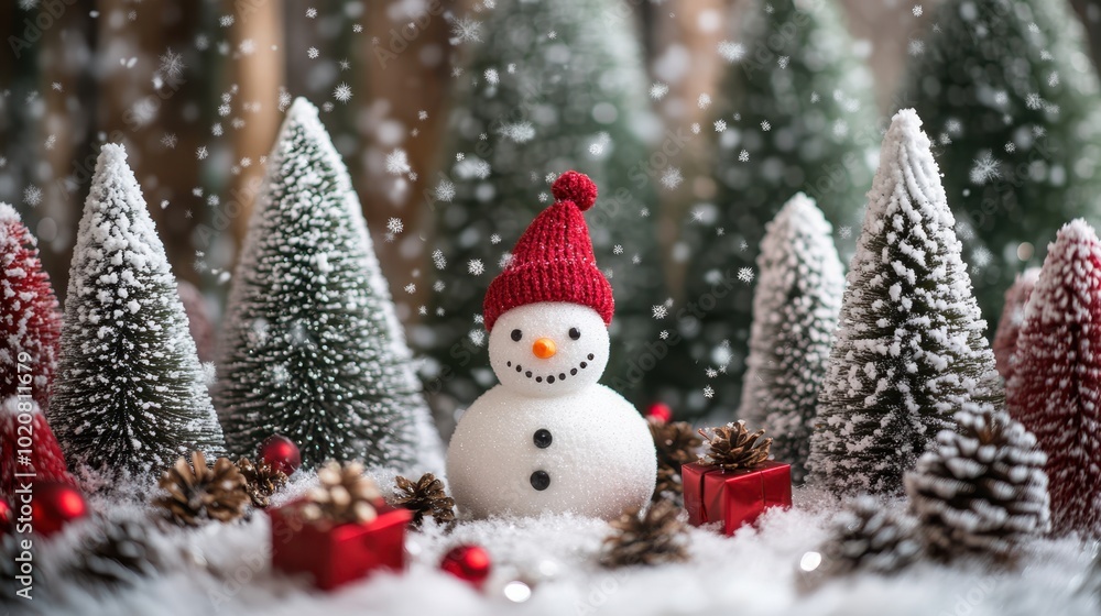 The Charming Snowman in Winter The Charming Snowman in Winter
