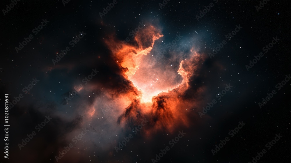 Obraz premium Cosmic explosion in deep space