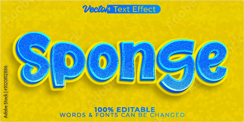 Sponge Vector Text Effect Editable Alphabet Clean Wash Soap