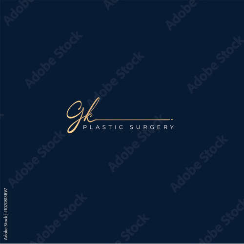 GK initial letters Luxury logo design