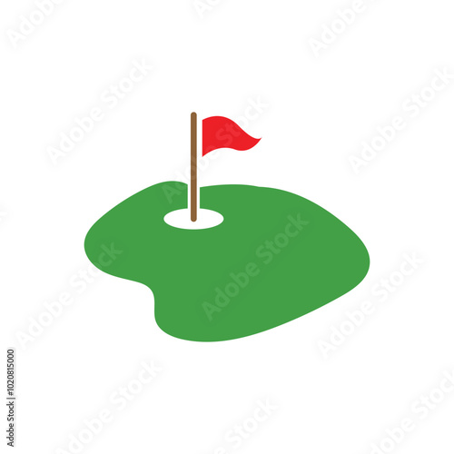 Golf hole icon logo design template isolated illustration