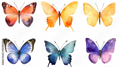 Butterfly collection,Butterfly Vector Silhouettes. Decorative Insect Collection.