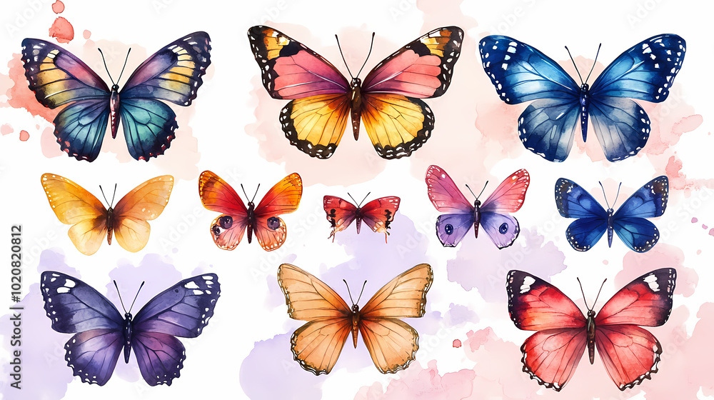 Butterfly collection,Butterfly Vector Silhouettes. Decorative Insect Collection. Butterfly collection,Butterfly Vector Silhouettes. Decorative Insect Collection.