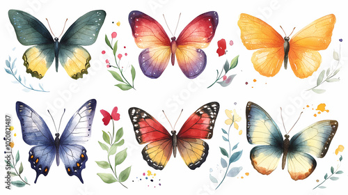 Butterfly collection,Butterfly Vector Silhouettes. Decorative Insect Collection.