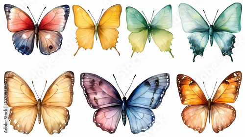 Butterfly collection,Butterfly Vector Silhouettes. Decorative Insect Collection.