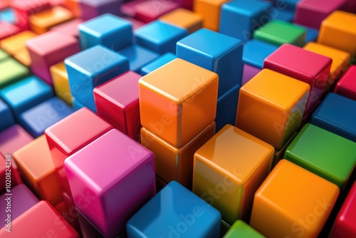 Colorful cubes forming a colorful abstract background