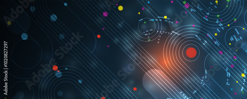 Abstract technology background. Geometric abstraction in a digital age