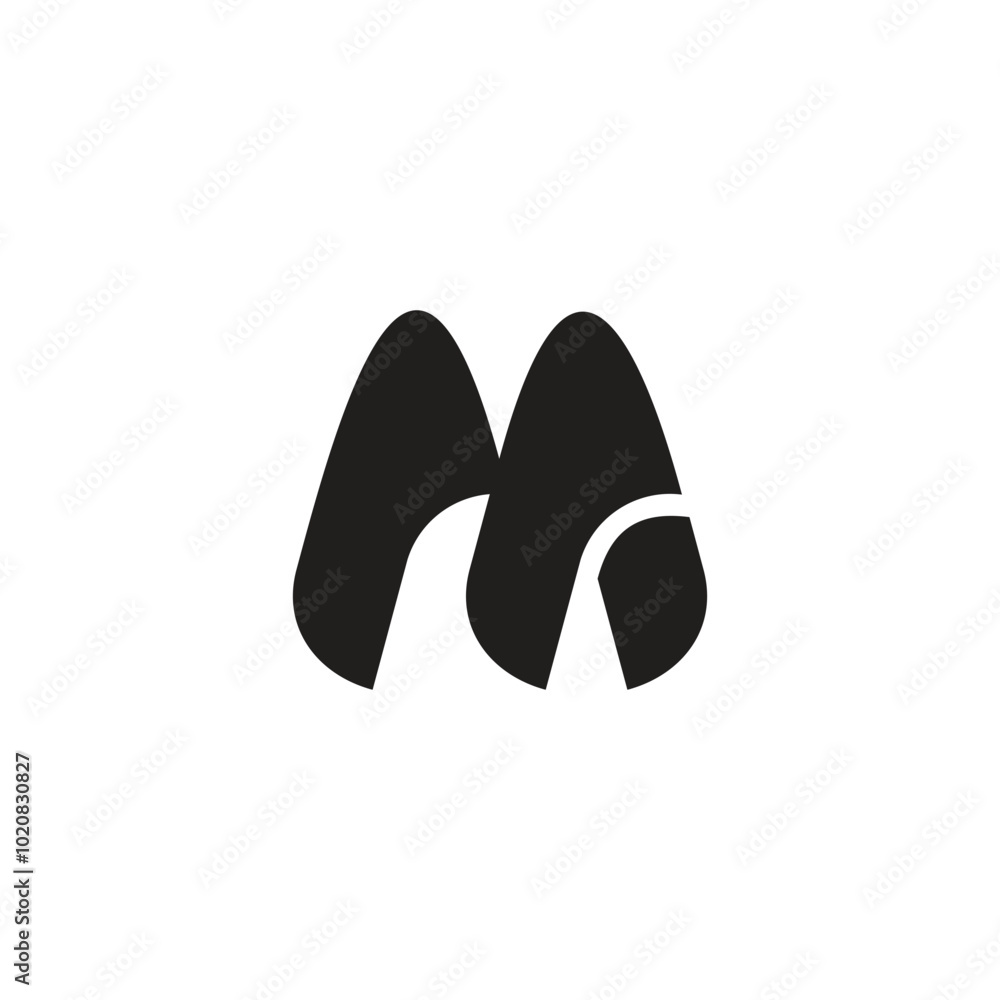 letter m flat curves cute concept logo vector letter m flat curves cute concept logo vector