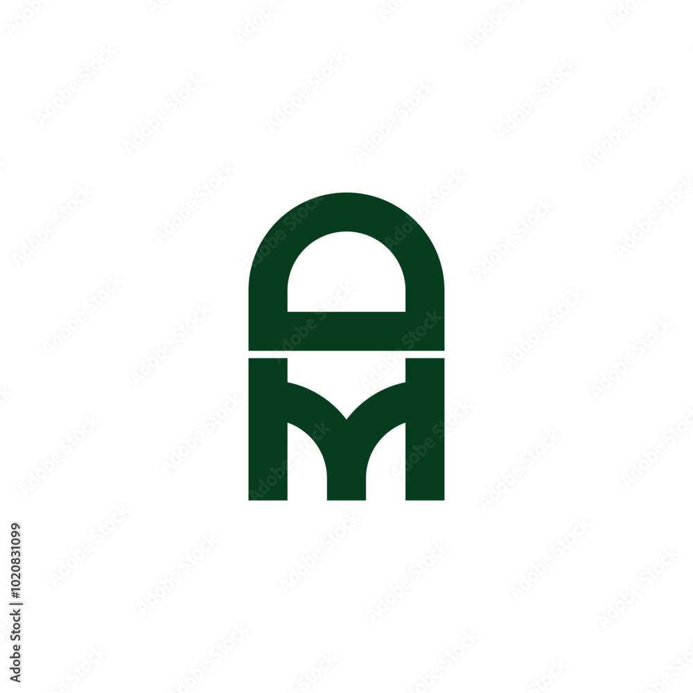 letter dm abstract simple geometric logo vector letter dm abstract simple geometric logo vector