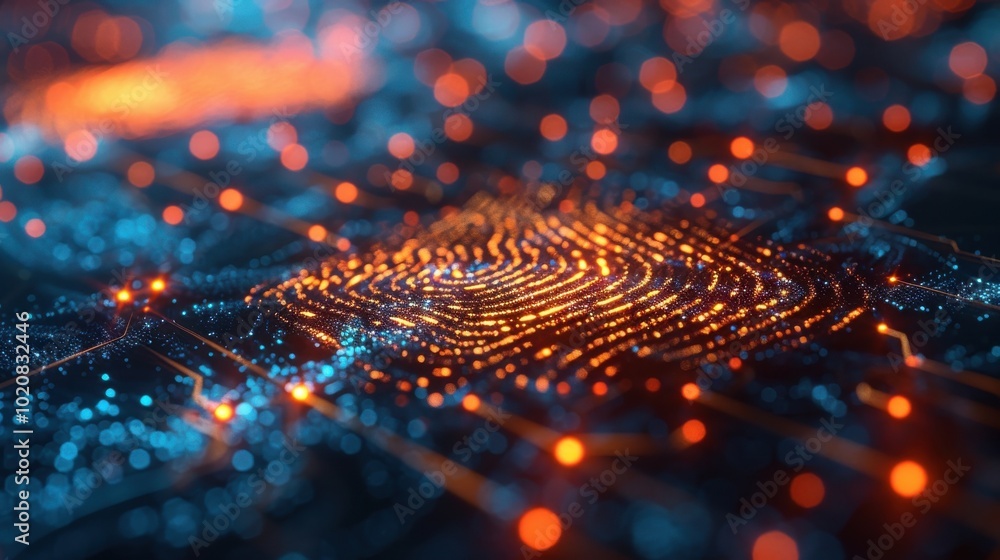 Fingerprint Scanning Technology Concept 2d Illustration Fingerprint Scanning Technology Concept 2d Illustration