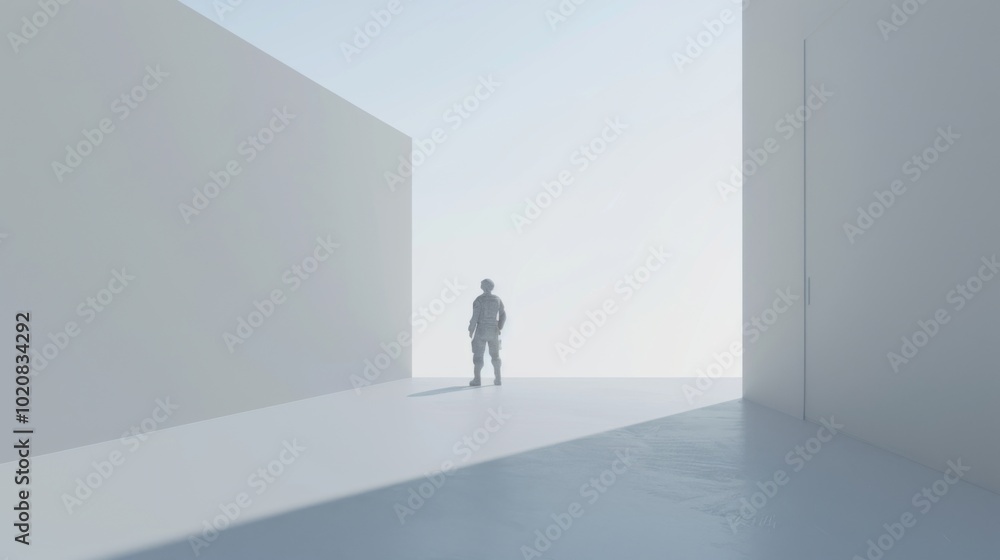 Minimalist 3D Scene with Clean White Background Minimalist 3D Scene with Clean White Background