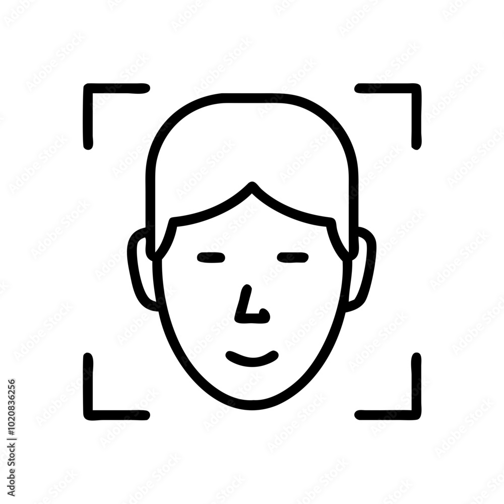 Face Recognition Icon with Framing Lines Face Recognition Icon with Framing Lines