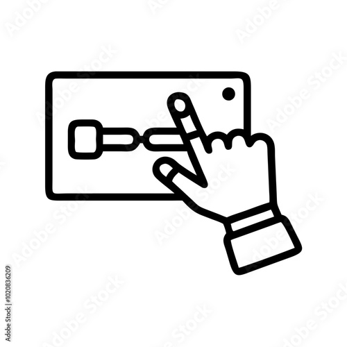 Icon of hand pressing button on touchscreen device