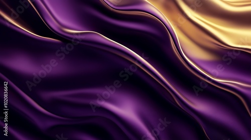 A mesmerizing blend of deep purple and golden hues flowing together in artistic harmony background