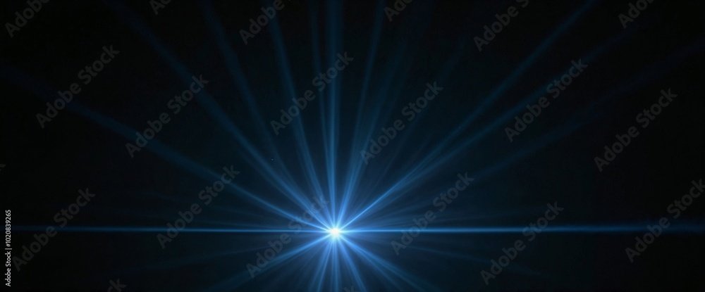 A bright blue light is shining on a dark background. The light is coming from the left side of the image A bright blue light is shining on a dark background. The light is coming from the left side of the image