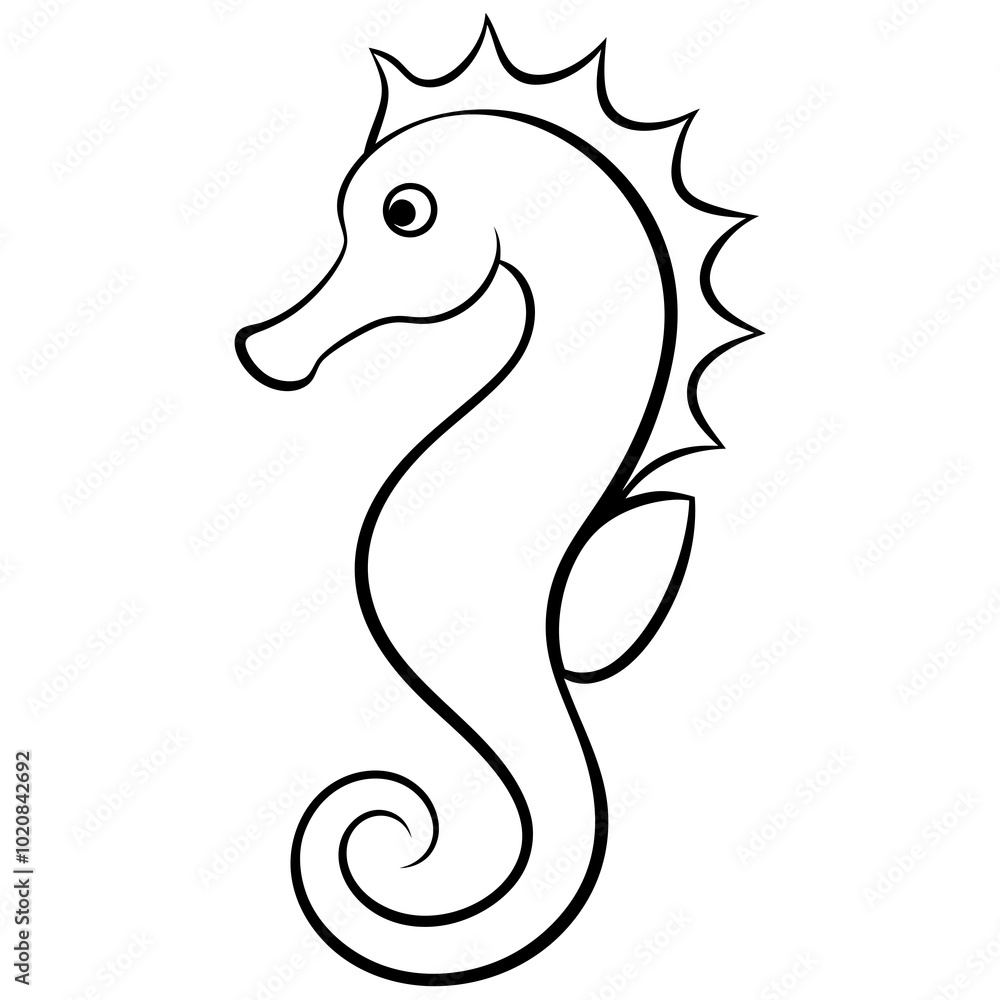 Seahorse line art vector illustration Seahorse line art vector illustration