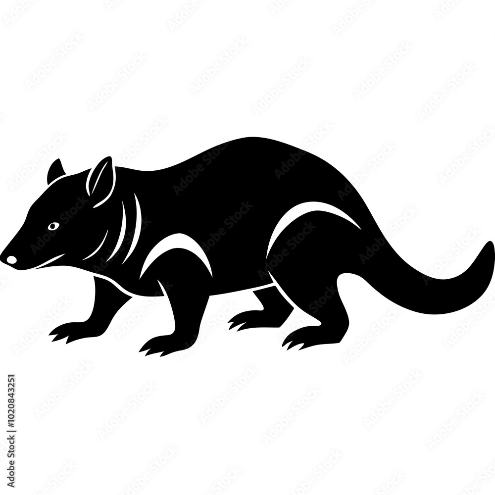 Tasmanian devil silhouette vector illustration Tasmanian devil silhouette vector illustration