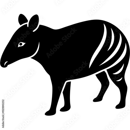 Tapir silhouette vector illustration photo