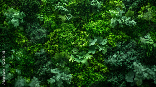 Green moss glasshouse hobby collection in the forest.