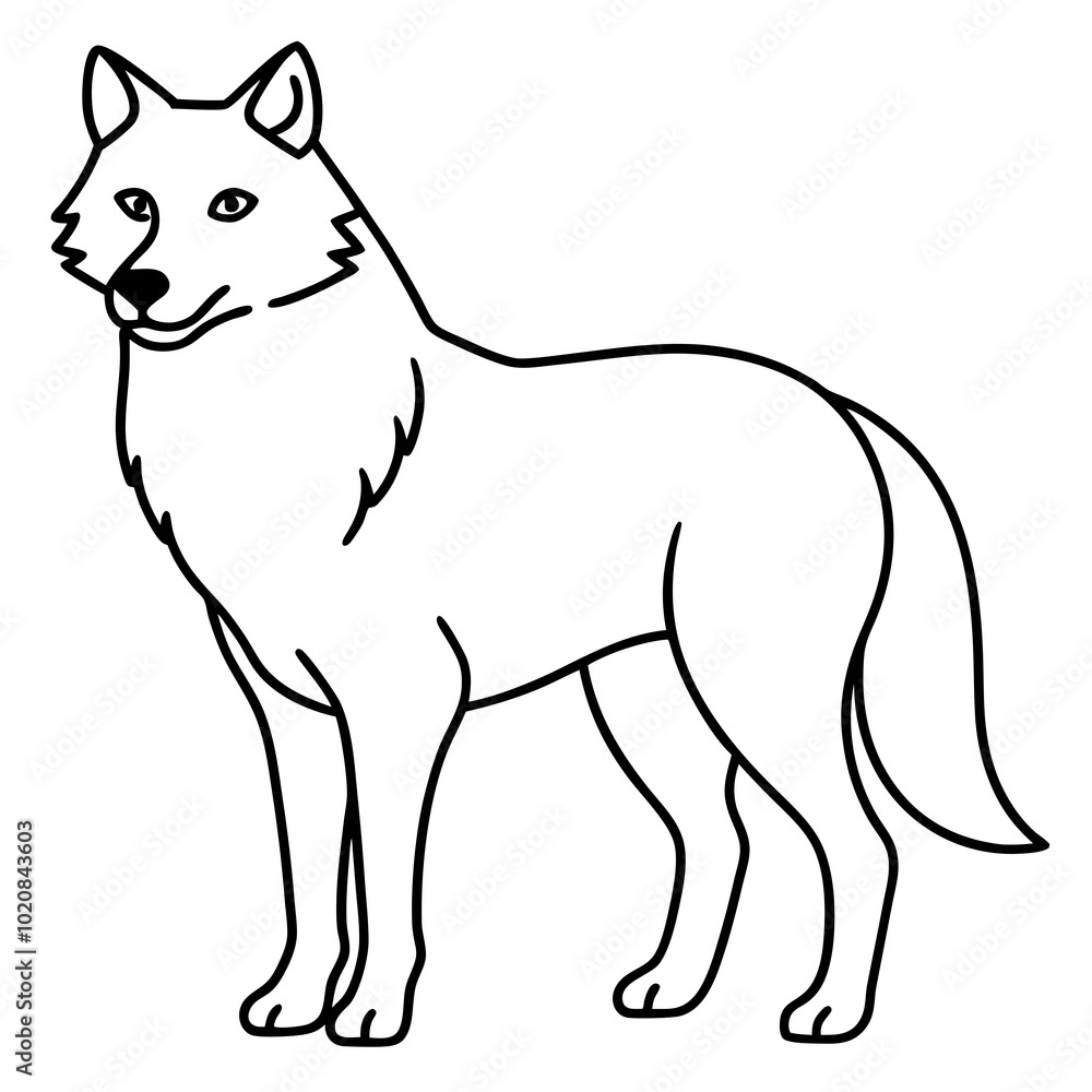 Wolf line art vector illustration Wolf line art vector illustration
