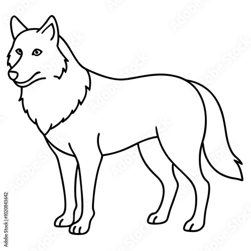 Wolf line art vector illustration 