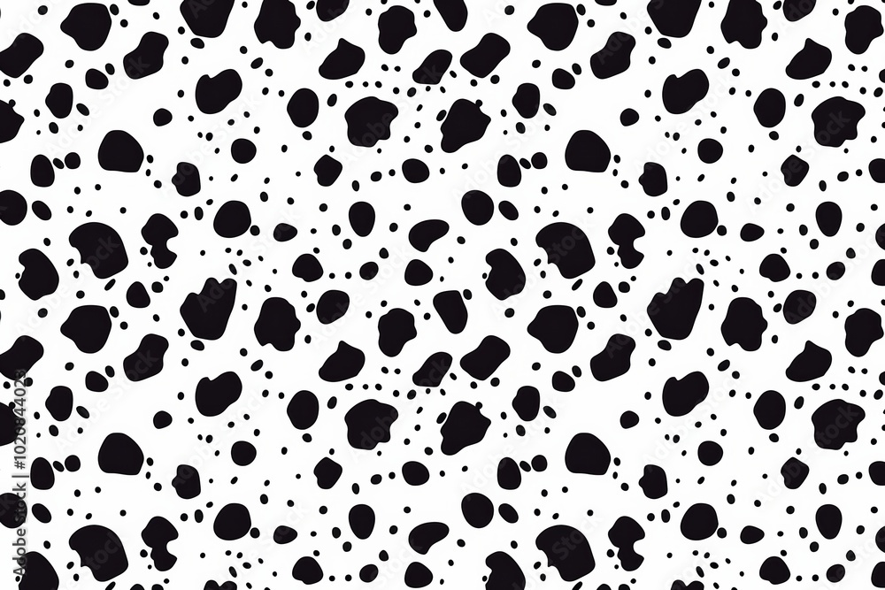Seamless dalmatian spot pattern - monochrome animal print Seamless dalmatian spot pattern - monochrome animal print
