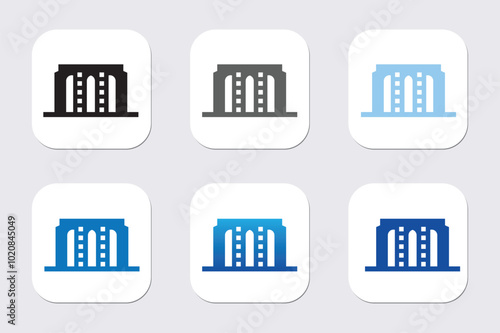 Office icon or logo illustration outline black style Buildings icon vector