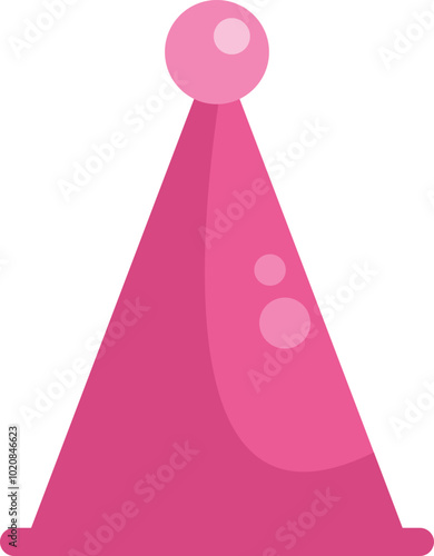 Festive pink party hat standing upright, ready to be worn for a celebration or special event