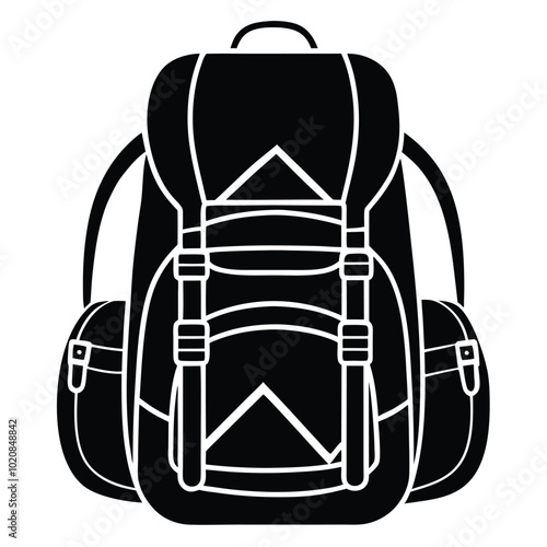 Minimalist Backpack Silhouette Design.