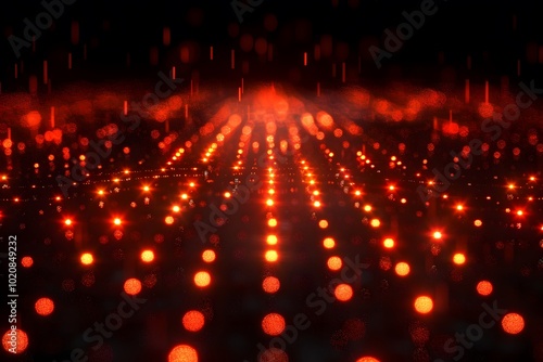 Futuristic Red Light Grid with Dynamic Energy for Technology Design