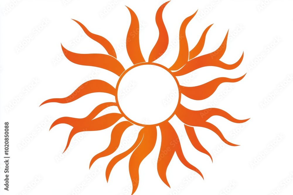 Abstract orange sun symbol, icon, modern, logo, illustration Abstract orange sun symbol, icon, modern, logo, illustration