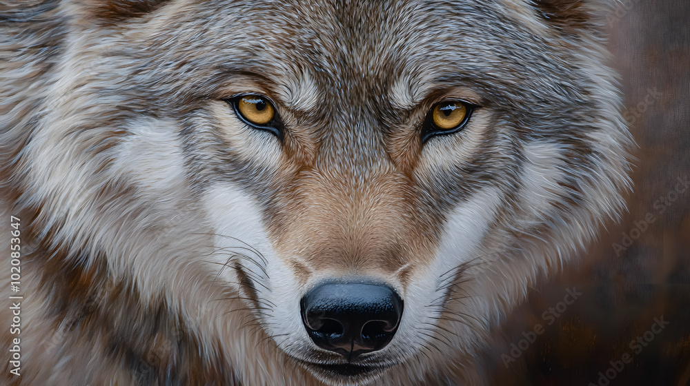 Fototapeta premium Grey wolf (Canis lupus) portrait.