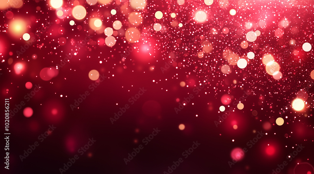 Glittering Red and Gold Bokeh Background with Soft Light Sparkles for Festive Design Glittering Red and Gold Bokeh Background with Soft Light Sparkles for Festive Design