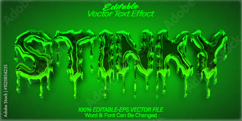 Stinky Vector Text Effect Editable Alphabet Dirty Smelly Dirt Green