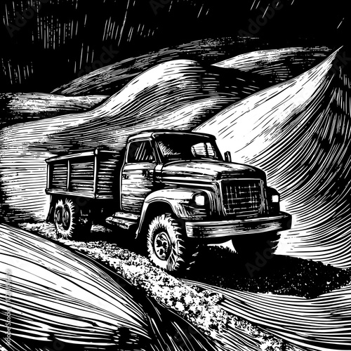 Foto truck zil 130 with sand