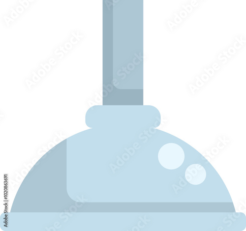 Simple vector icon of a plunger with a wooden handle, perfect for illustrations about plumbing and house cleaning