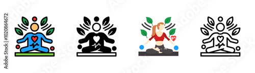 Set of Heart Rate Icon