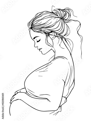 pregnant woman vector mother 